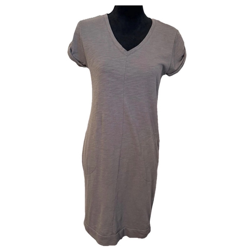PrAna Taxco Dress Womens Small T Shirt V Neck Short Sleeve Pockets Casual Jersey